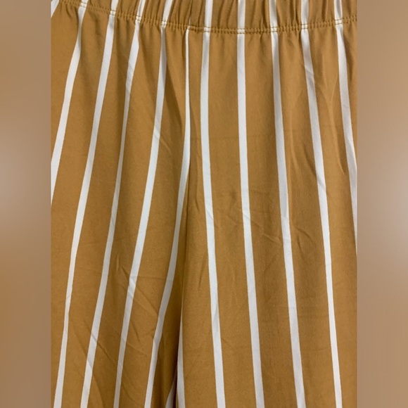 NEW CAPELLA PLUS SIZE Gold Striped Two Piece Tube Top Wide Pants Set 2XL 3XL - Picture 5 of 5